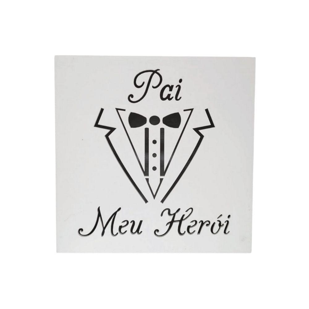 Caixas Personalizadas Brancas 100% Mdf (17x17x07) Pai Meu Herói - 3