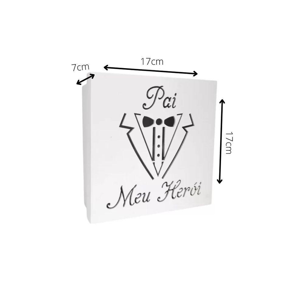 Caixas Personalizadas Brancas 100% Mdf (17x17x07) Pai Meu Herói - 5