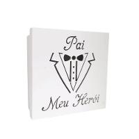 Caixas Personalizadas Brancas 100% Mdf (17x17x07) Pai Meu Herói - 1