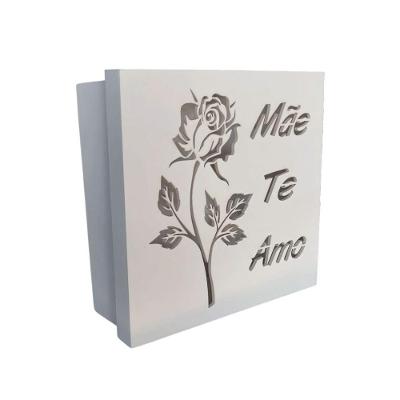 Caixas Personalizadas Brancas 100% Mdf (17x17x07) Mãe Te Amo