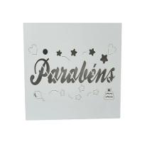 Caixas Personalizadas Brancas 100% Mdf (17x17x07) Parabéns Emoji - 3