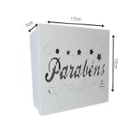 Caixas Personalizadas Brancas 100% Mdf (17x17x07) Parabéns Emoji - 4
