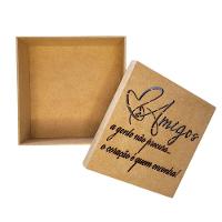 Caixas Personalizadas 100% Mdf Cru (17x17x07) Amigos A Gente Não... - 2