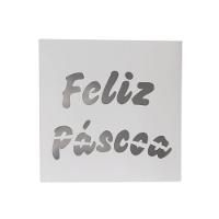 Caixas Personalizadas Brancas 100% Mdf (17x17x07) Feliz Páscoa - 5