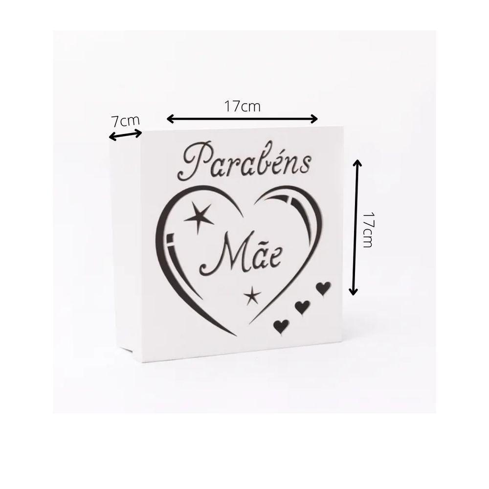 Caixas Personalizadas Brancas 100% Mdf (17x17x07) Parabéns Mãe - 4