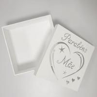 Caixas Personalizadas Brancas 100% Mdf (17x17x07) Parabéns Mãe - 2