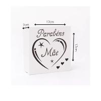 Caixas Personalizadas Brancas 100% Mdf (17x17x07) Parabéns Mãe - 4