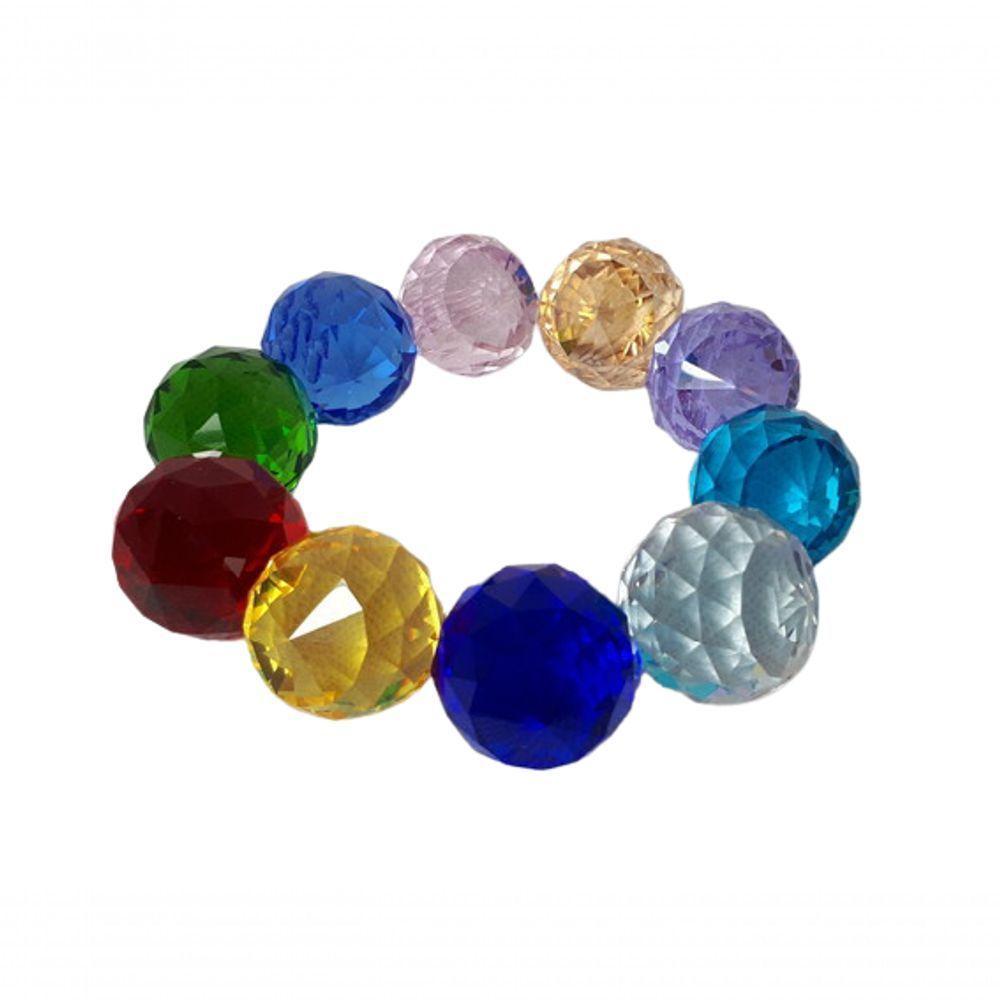 Bola De Cristal 3,0 Cm Com Argolas 10 Un - 3