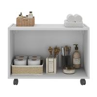 Gabinete Armário De Banheiro 62,5cm Com Rodízios 2 Portas Multimóveis Mp5043 Branco Branco - 3