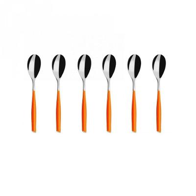 Colher Para Café 15cm Inox 6 Peças Laranja Glamour Bugatti