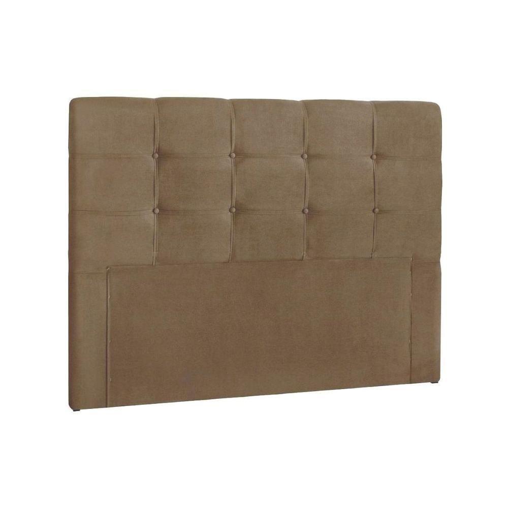 Cabeceira Cama Box Estofada Casal Casal Clean Plus Suede Marrom - Simbal - 1