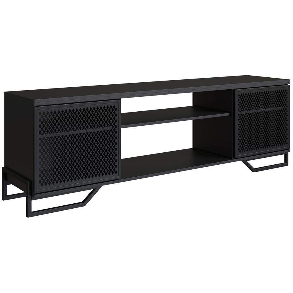 Rack Industrial 180 Cm 2 Pt Com Tela Em Metal 1027 Preto Pp Preto - 1