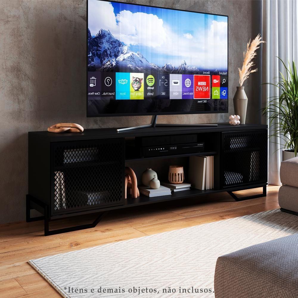 Rack Industrial 180 Cm 2 Pt Com Tela Em Metal 1027 Preto Pp Preto - 2