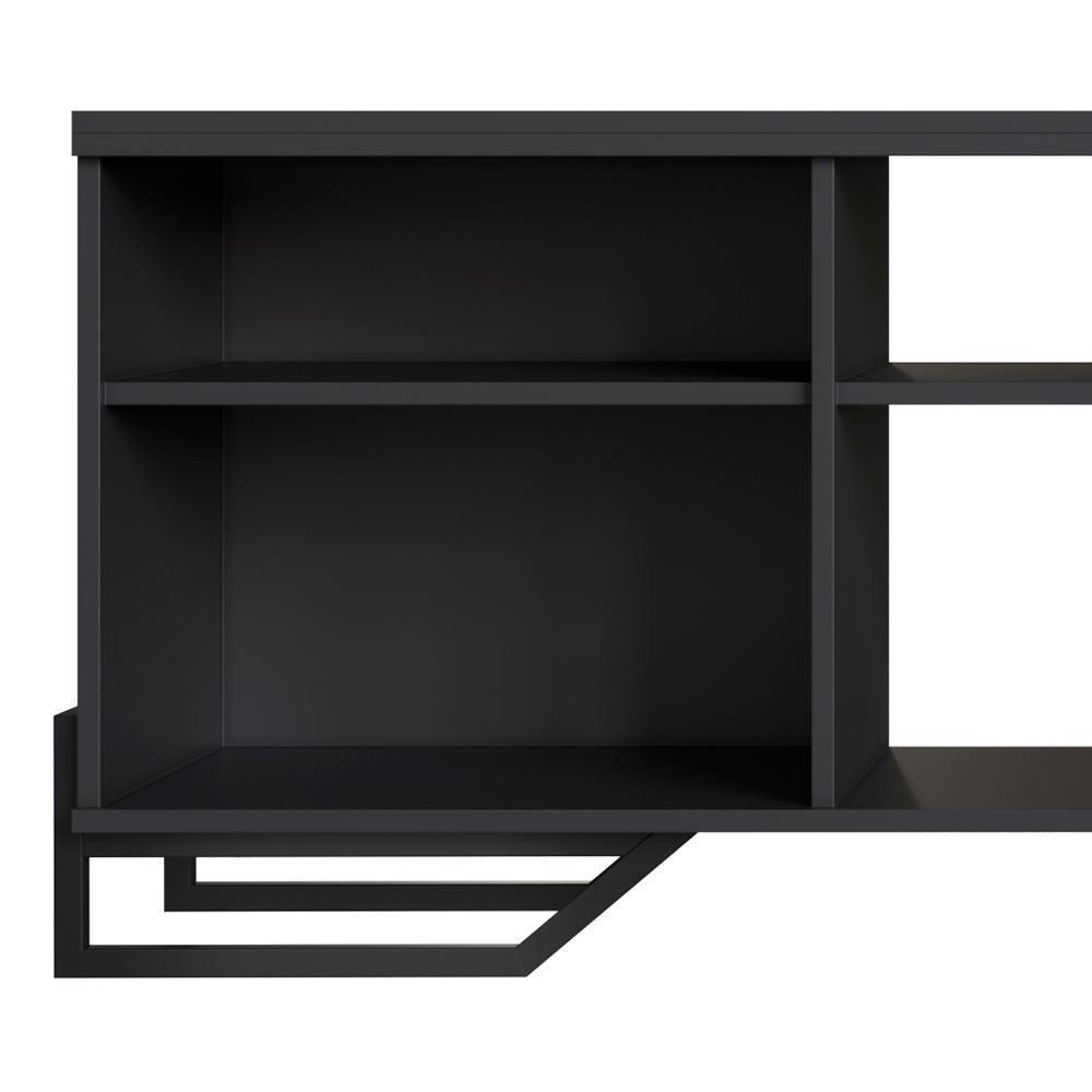 Rack Industrial 180 Cm 2 Pt Com Tela Em Metal 1027 Preto Pp Preto - 4