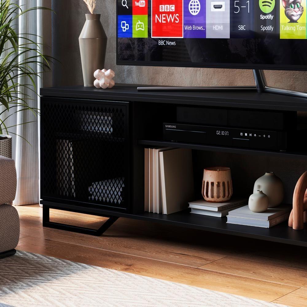 Rack Industrial 180 Cm 2 Pt Com Tela Em Metal 1027 Preto Pp Preto - 8