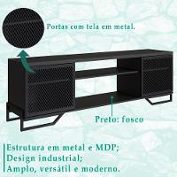 Rack Industrial 180 Cm 2 Pt Com Tela Em Metal 1027 Preto Pp Preto - 6