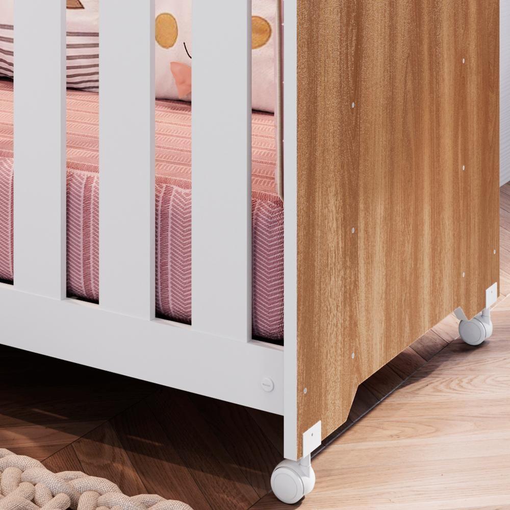 Berço Infantil Com Rodizios La002 Nogal Manchester Branco Comm Nogal Manchester Branco - 3