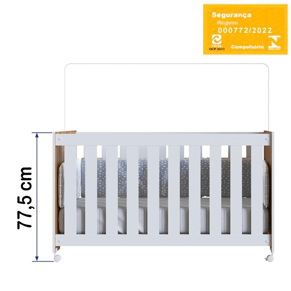Berço Infantil Com Rodizios La002 Nogal Manchester Branco Comm Nogal Manchester Branco - 7