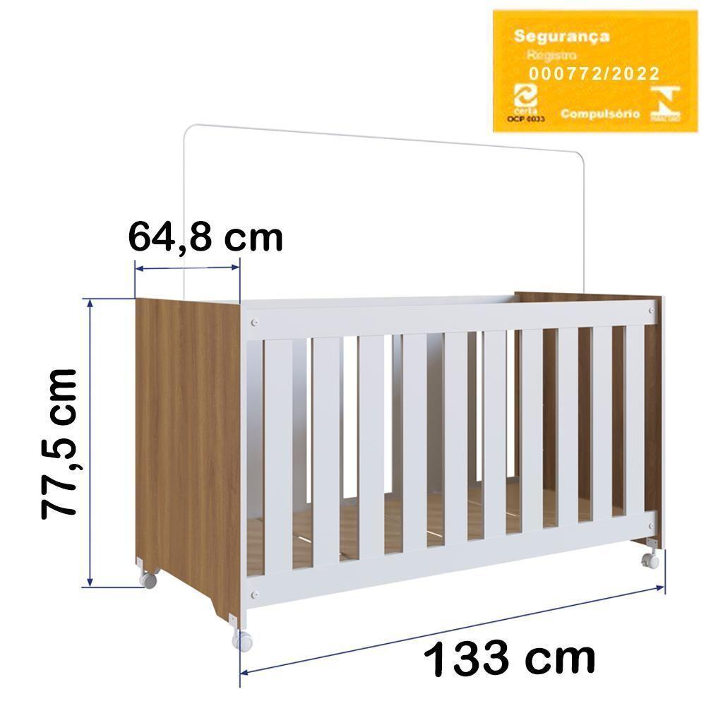 Berço Infantil Com Rodizios La002 Nogal Manchester Branco Comm Nogal Manchester Branco - 8