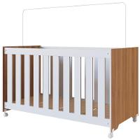 Berço Infantil Com Rodizios La002 Nogal Manchester Branco Comm Nogal Manchester Branco - 1