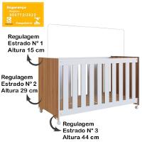 Berço Infantil Com Rodizios La002 Nogal Manchester Branco Comm Nogal Manchester Branco - 6