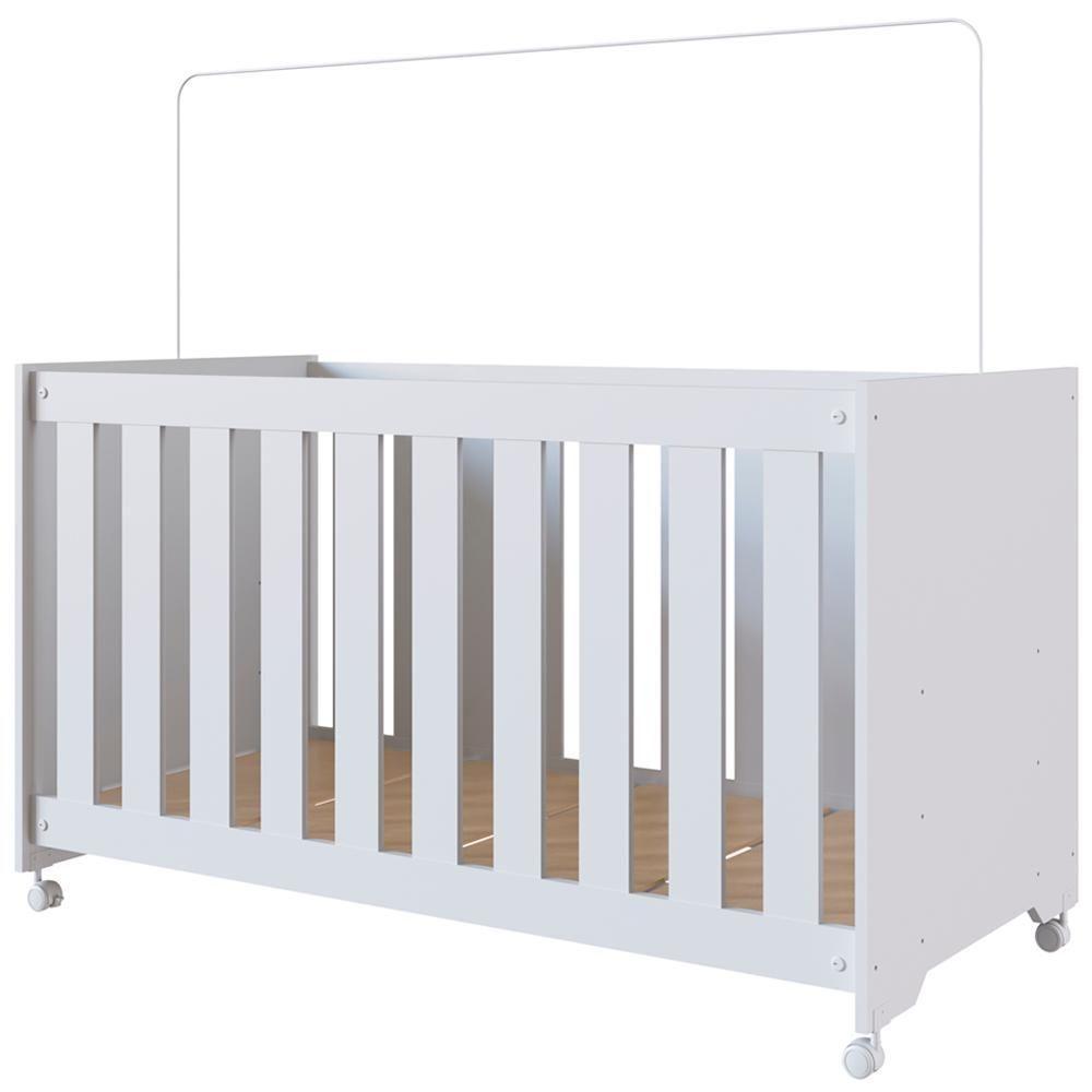 Berço Infantil Com Rodizios La002 Branco Comm Branco - 1
