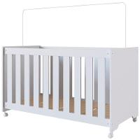 Berço Infantil Com Rodizios La002 Branco Comm Branco - 1