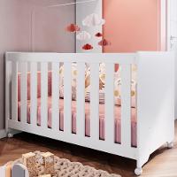 Berço Infantil Com Rodizios La002 Branco Comm Branco - 2