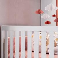 Berço Infantil Com Rodizios La002 Branco Comm Branco - 10