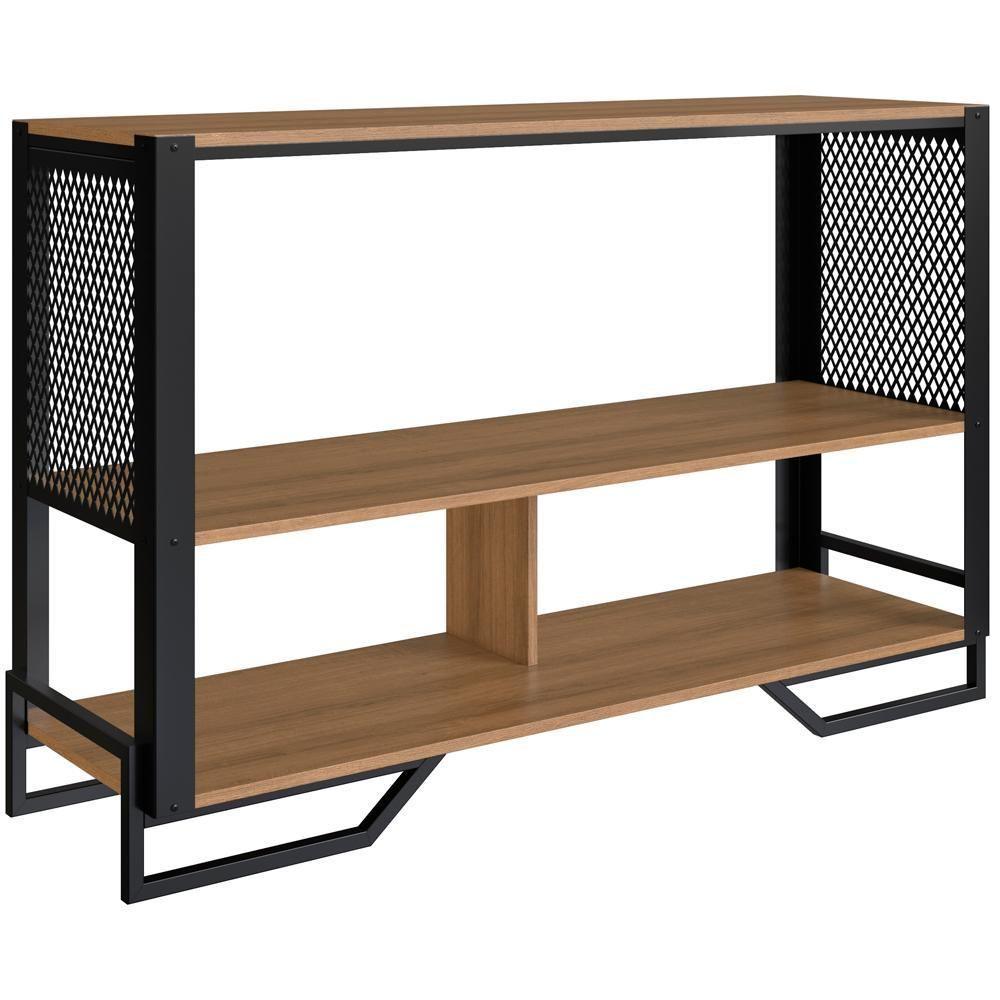 Aparador 80 Cm Estilo Industrial 2 Prateleiras Telado 1021 Preto Mell Pp Preto Mell - 1