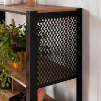 Aparador 80 Cm Estilo Industrial 2 Prateleiras Telado 1021 Preto Mell Pp Preto Mell - 5