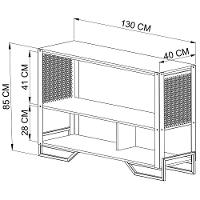 Aparador 80 Cm Estilo Industrial 2 Prateleiras Telado 1021 Preto Mell Pp Preto Mell - 8