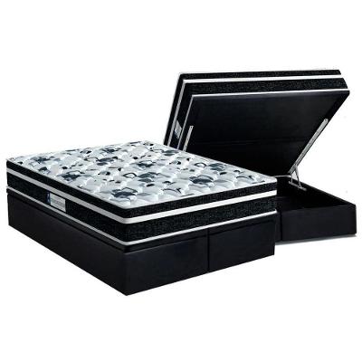 Cama Box Baú Queen: Colchão Anatômico Probel D28 / EP ProDormir Advanced Tech1000 Plus + Base CRC Suede Gray(158x198)