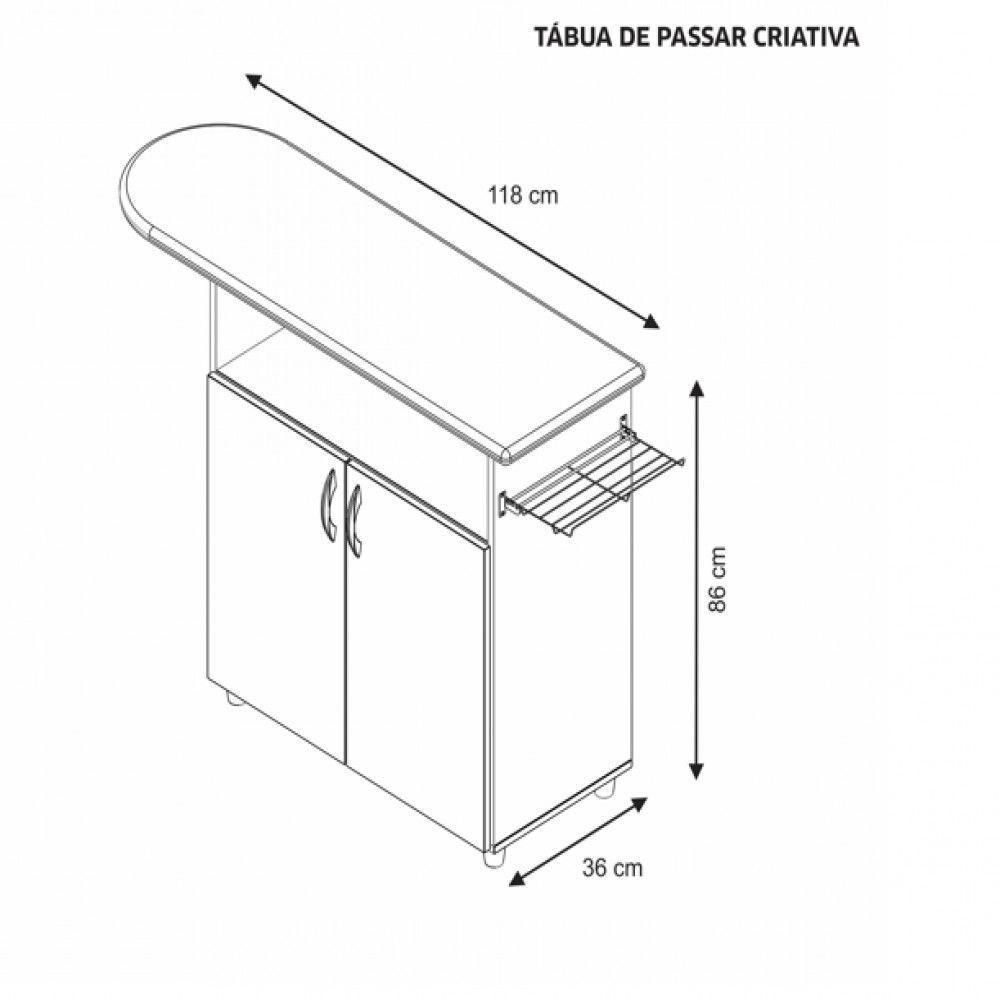 Tábua De Passar 2 Portas Branco Brilho Notável Móveis - 2