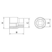 Soquete Sextavado Em Aço Cromo Vanádio 3/4" - Encaixe 1/2" Tramontina Pro Tramontina - 2