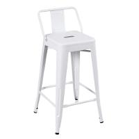 Banqueta Média Iron Tolix Com Encosto 66cm Branco Branco - 1