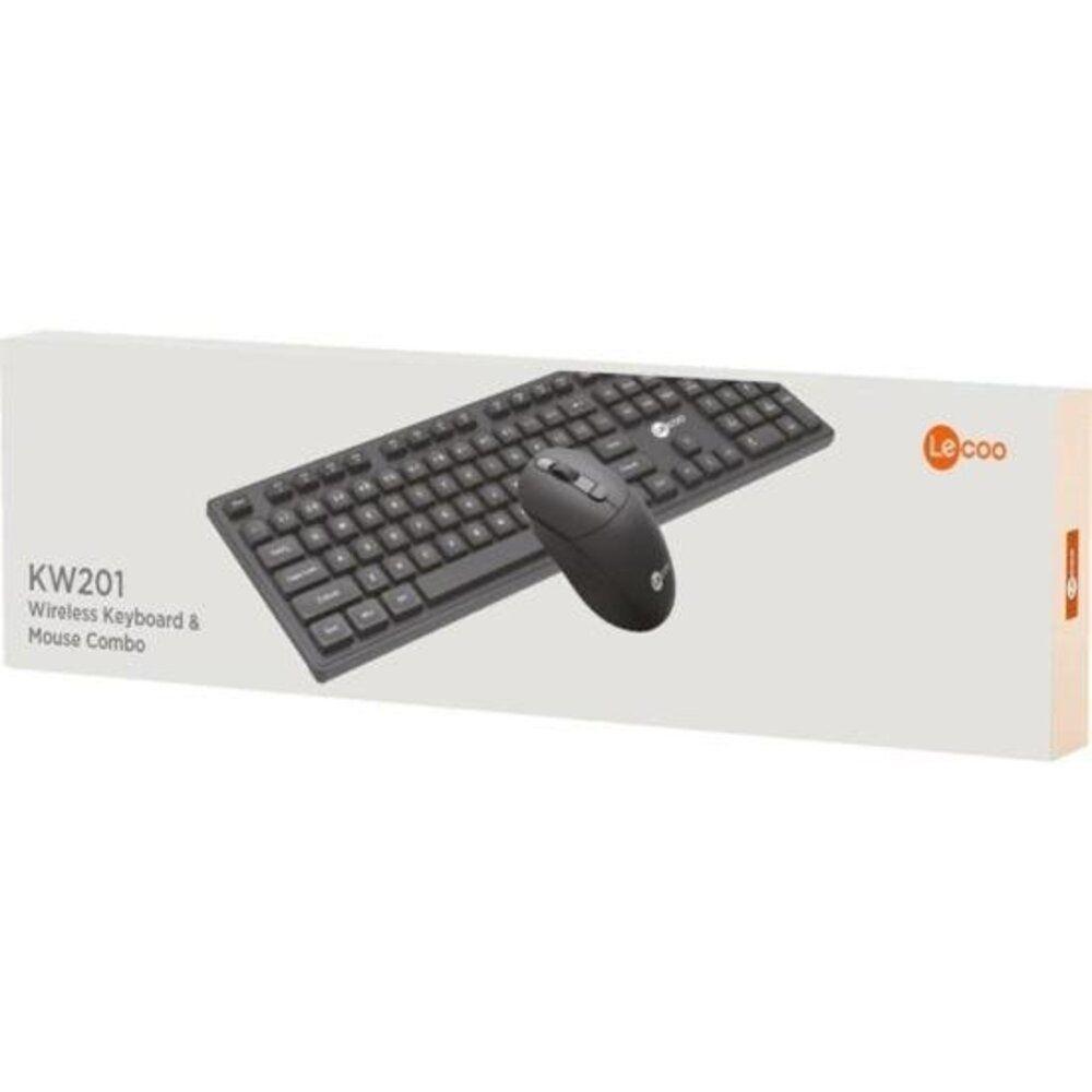 Kit Teclado E Mouse Lecoo Kw201 Sem Fio Preto - 2