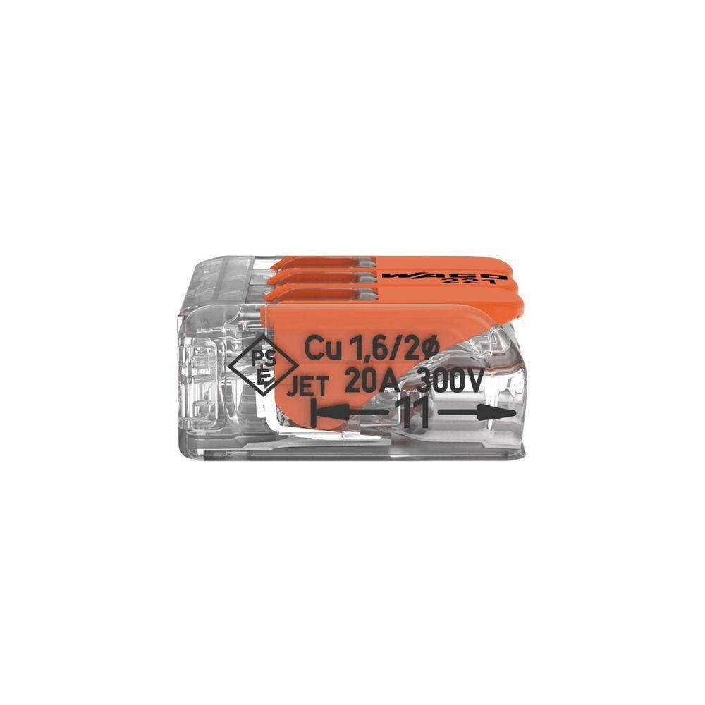 50 Conectores Emenda 4mm 3 Polos 221-413 - Wago - 7