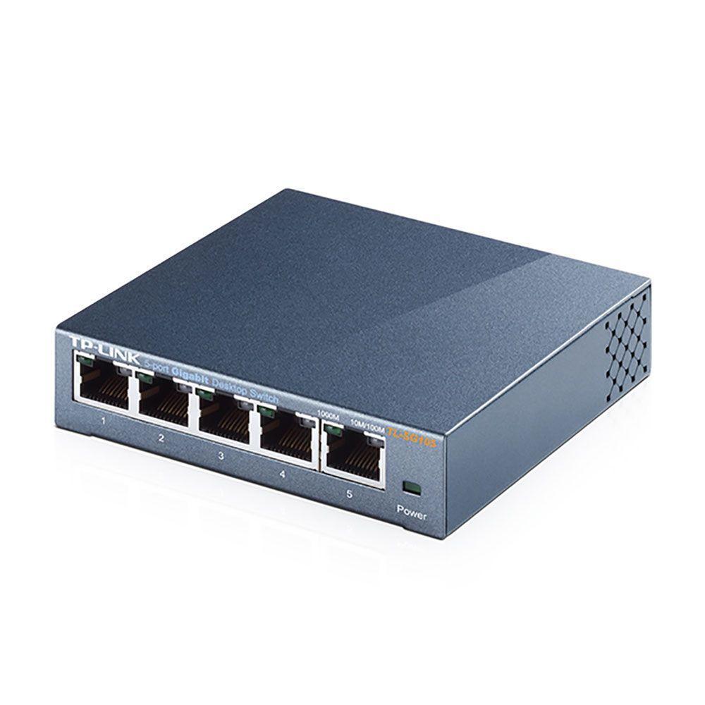 Switch 05 Portas Tp-Link Tl-Sg105 Gigabit 10/100/1000 Mbps - 3