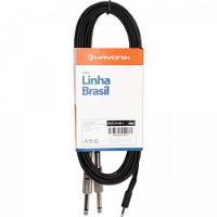 Cabo De Áudio Brasil P2 Estéreox2P10 Mono5M Preto Hayonik - 5