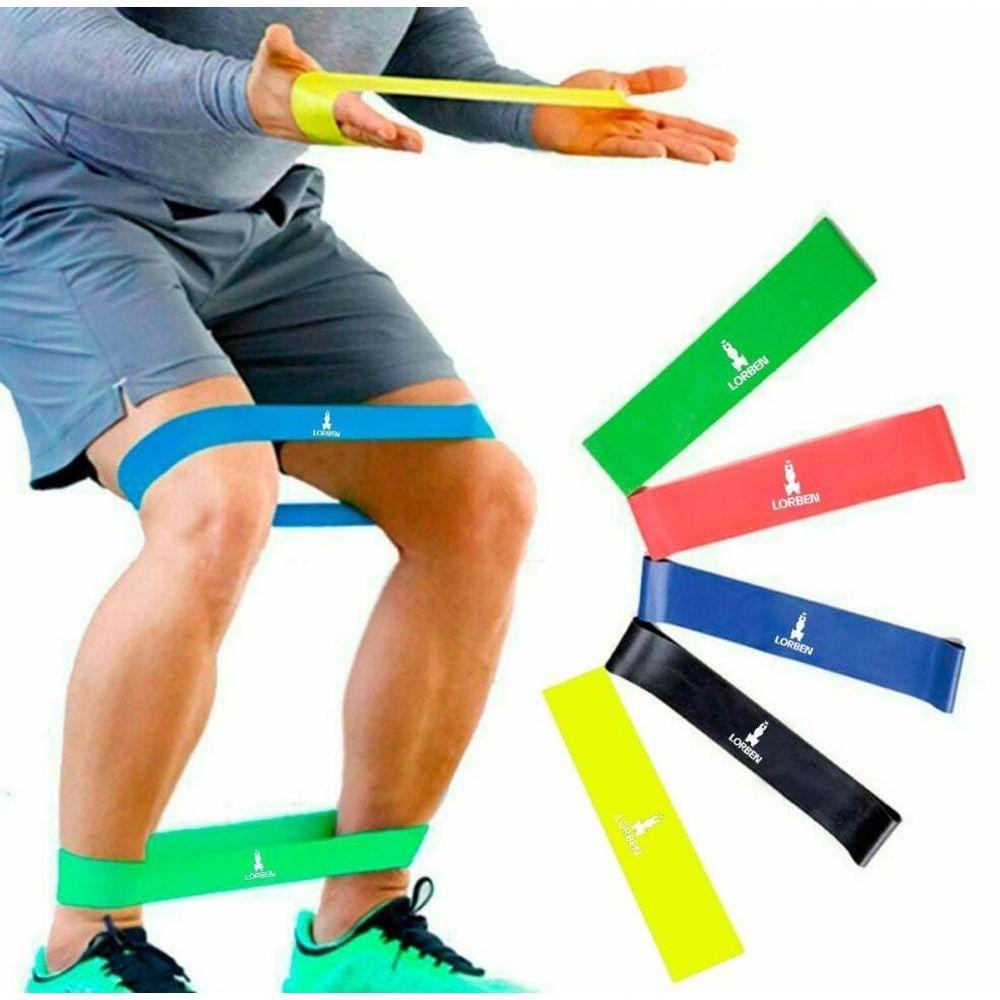 Kit 5 Faixas Elásticas Exercícios Pilates Ginástica - 1