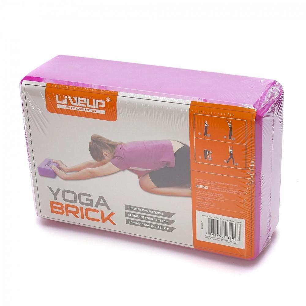 Bloco De Yoga 22,8x15,2x7,6 Live Up Rosa - 2