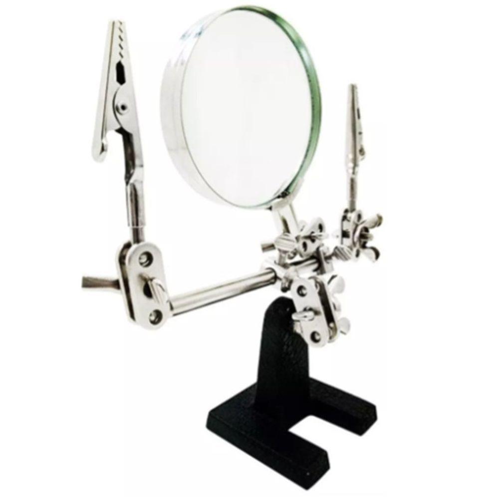Lupa Profissional De Bancada Com Suporte Pinça Articulavel - 1
