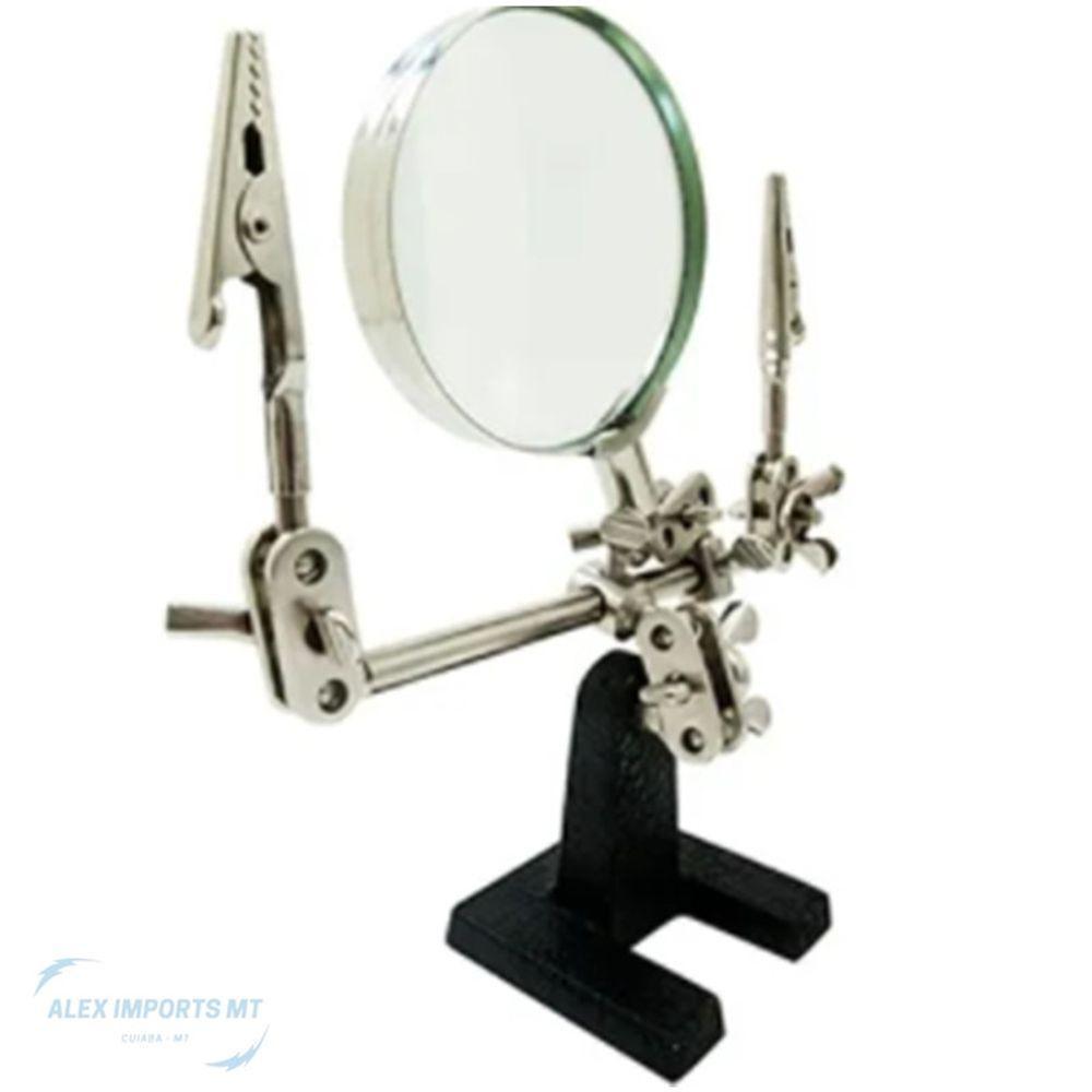 Lupa De Bancada Mesa Com Suporte Pinça Para Laboratorios - 2