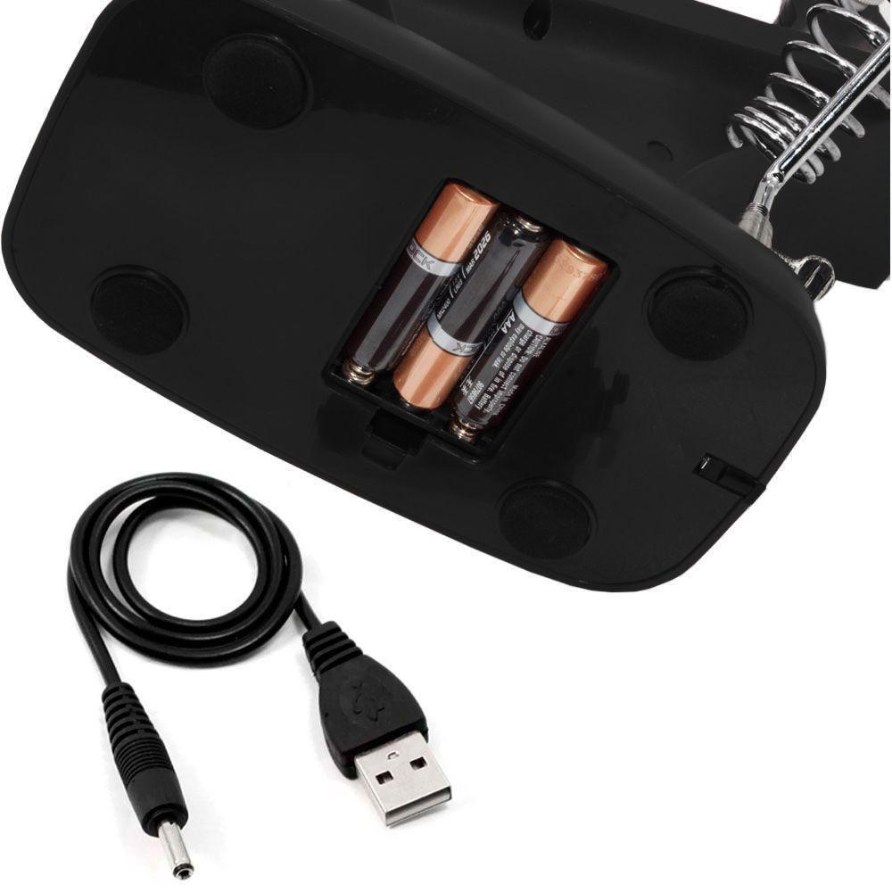 Lupa de Mesa com Garras e Iluminação LED USB Lorben - 2