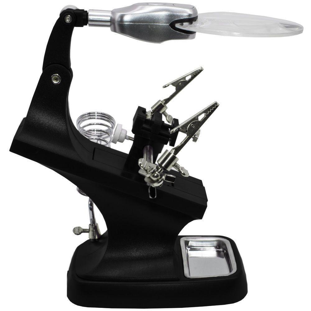 Lupa de Mesa com Garras e Iluminação LED USB Lorben - 4