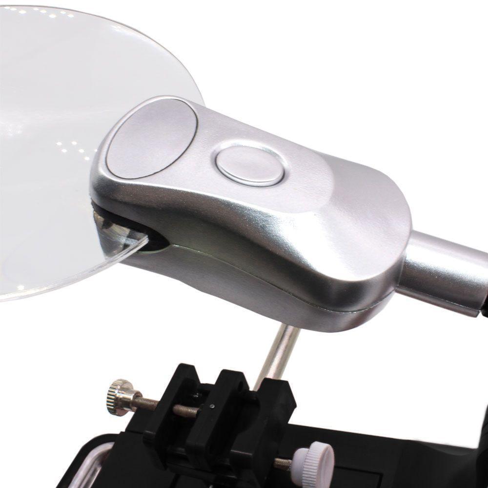 Lupa de Mesa com Garras e Iluminação LED USB Lorben - 7