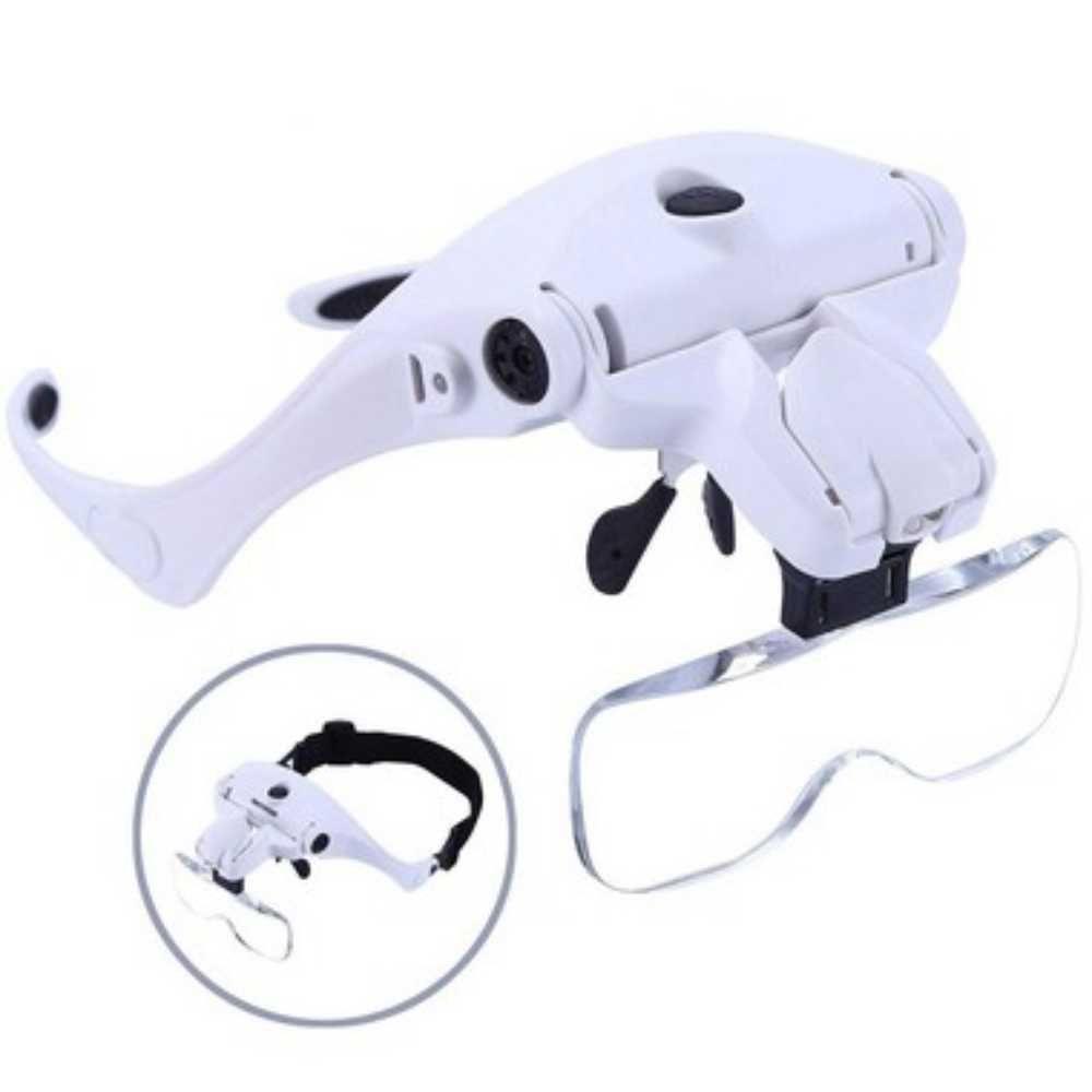 Lupa Cabeça Ajustável 2 LEDs Recarregável 5 Lentes Lorben - 1