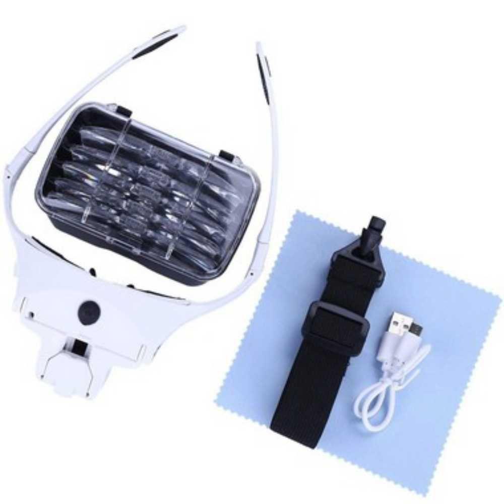 Lupa Cabeça Ajustável 2 LEDs Recarregável 5 Lentes Lorben - 8