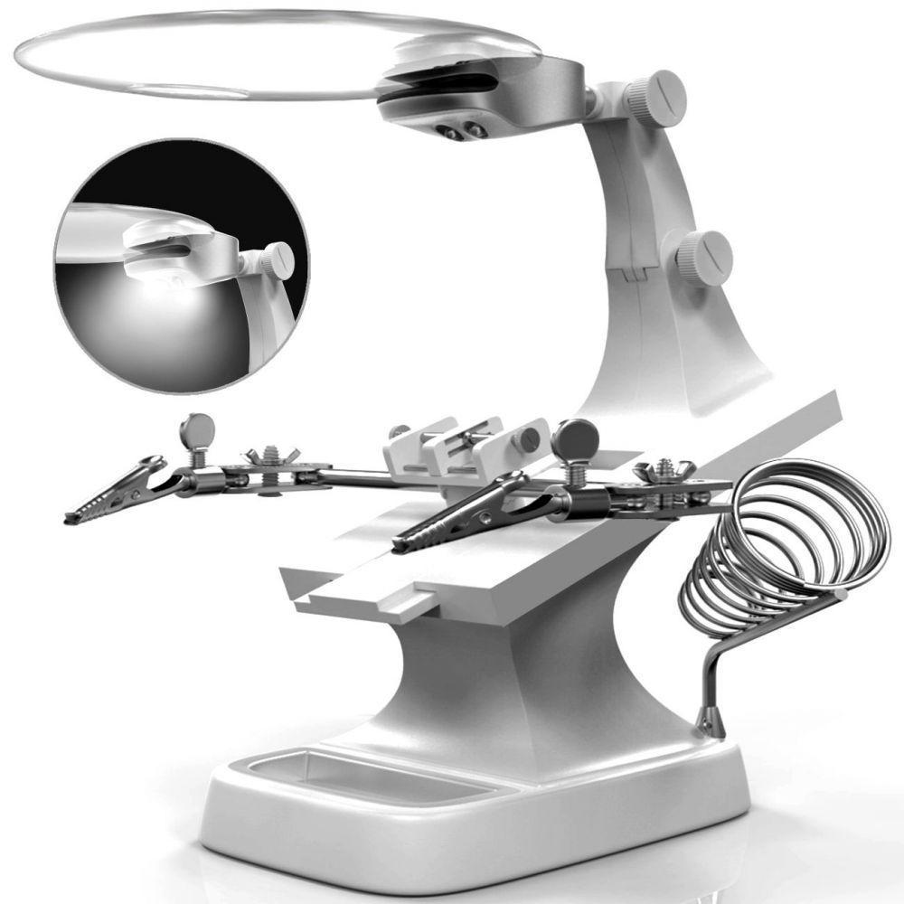 Lupa De Mesa Com Garras E Iluminação Led Usb Gt317w - 2